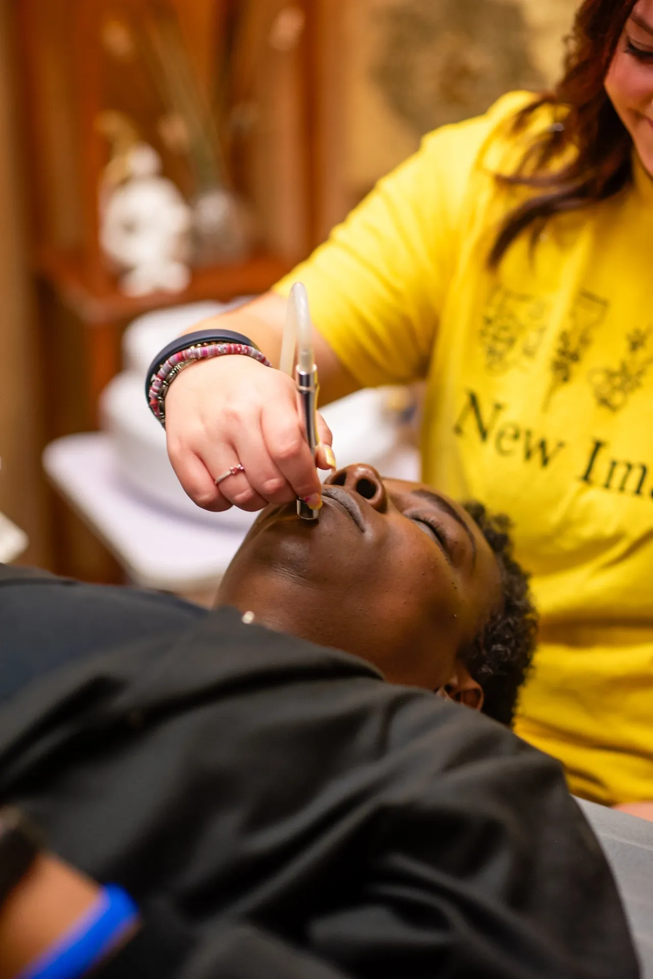 Relaxing spa facial session